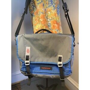 Timbuk2 Padded Over-Shoulder Messenger Bag Blue & Gray Computer Cross Body Bike